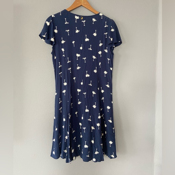 Angels by the Sea Navy Palm Tree Rayon Mini Dress Size Medium NWT - Picture 9 of 9